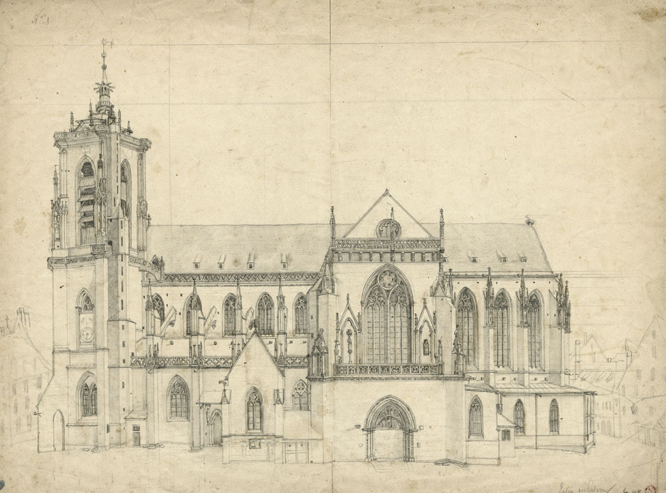 VUE DE COLMAR : FACE SUD DE LA COLLEGIALE SAINT MARTIN_0